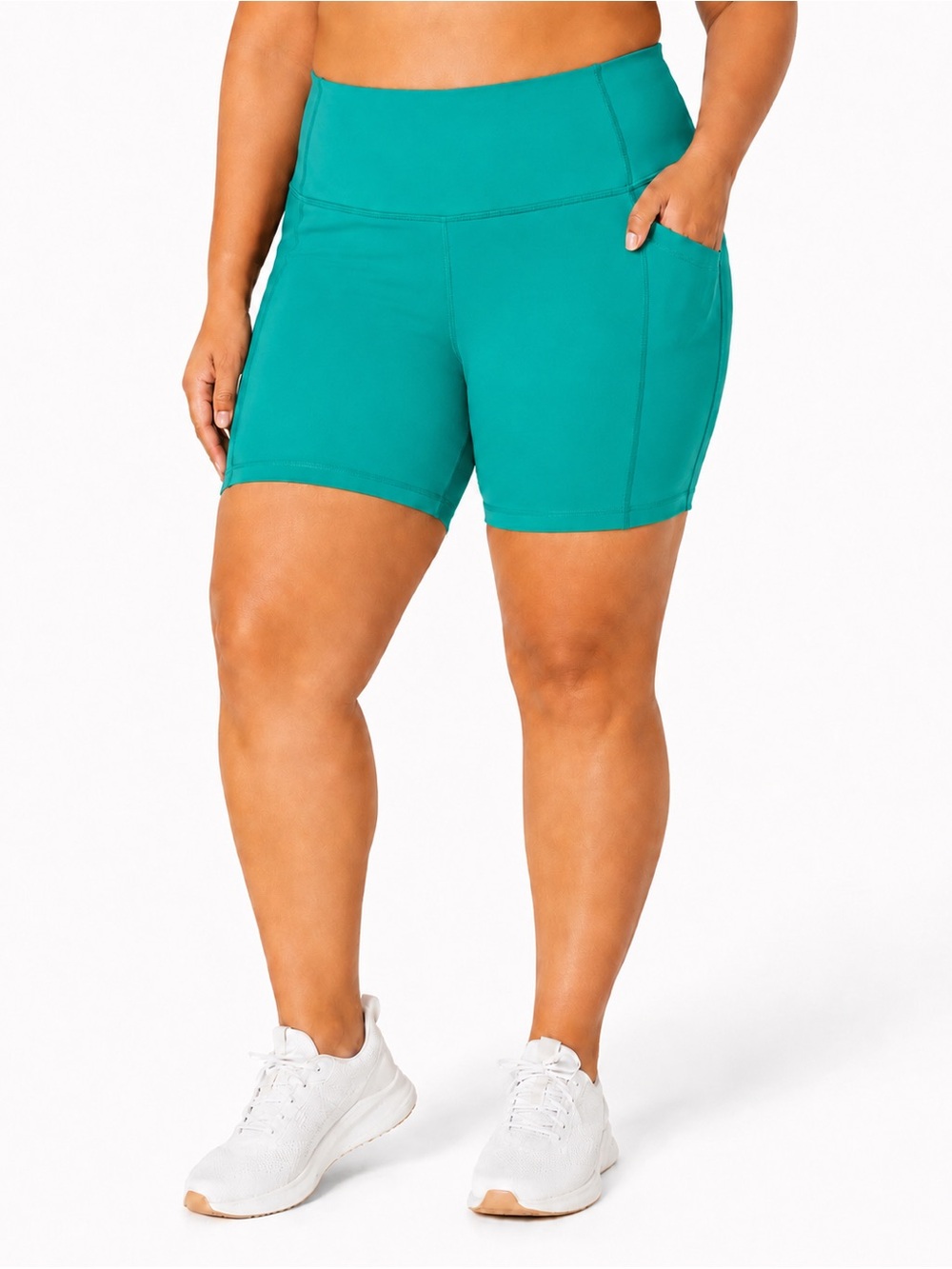 All In Motion Women's High-Rise Bike Shorts With Pockets Forest Green Size 2X